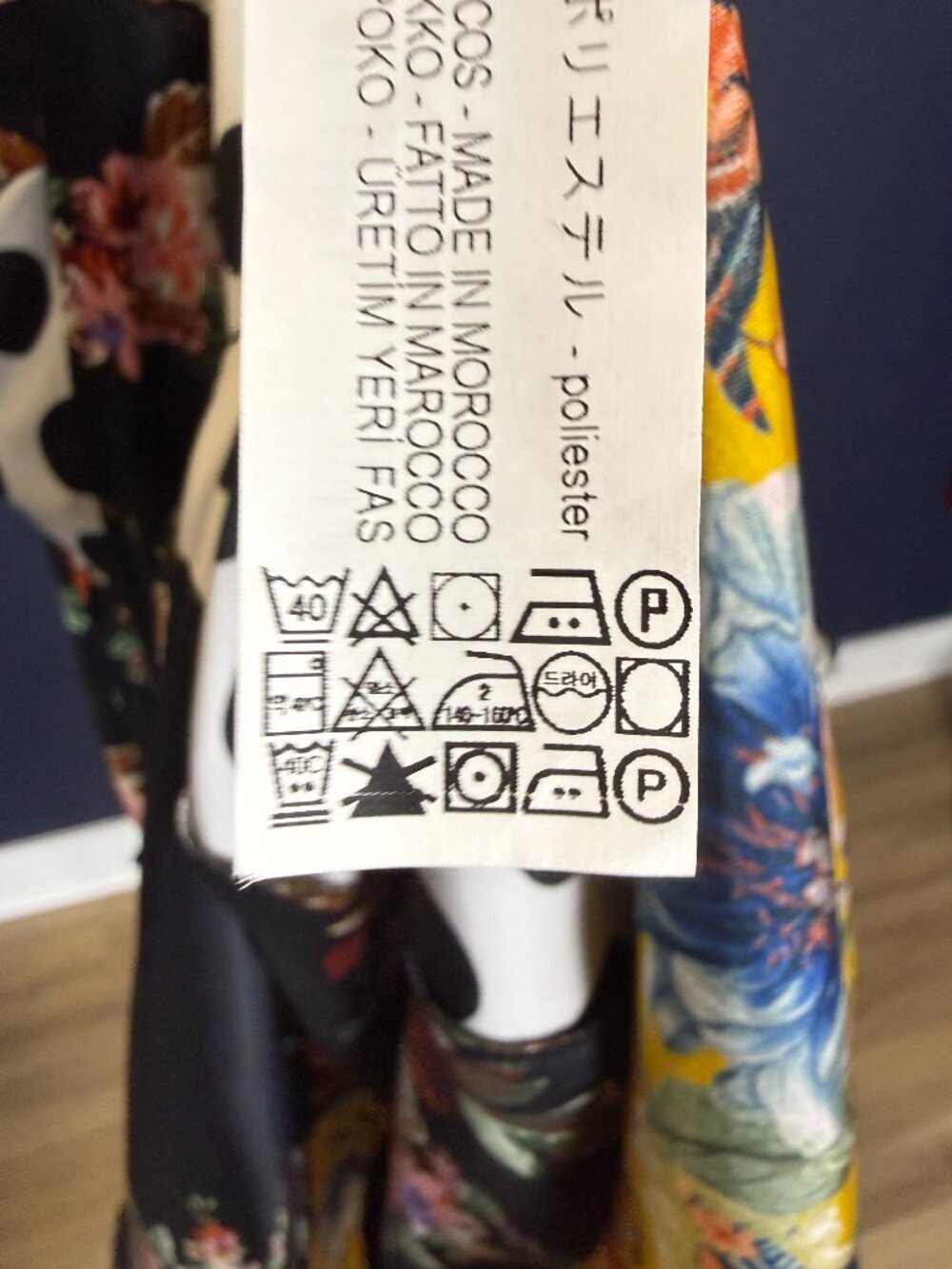 Zara NWT Mixed Print Floral Polka Dot Wrap Midi Dress Yellow Black | Size XS - Picture 9 of 9